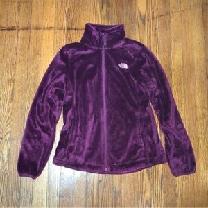 The North Face Plush Fleece Jacket in Deep Plum Purple Size M
